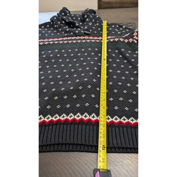 Chaps Ralph Lauren Womens Fair Isle Sweater 1X Shawl Collar Ski Cabincore Cotton - Picture 10 of 10